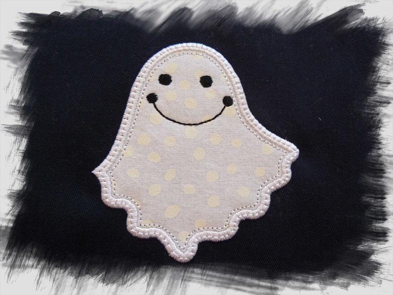 Halloween Ghost Applique Machine Embroidery Design image 2