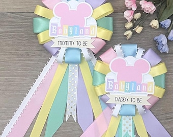 Pastel colors Babyland mommy to be corsage PLUS mini add ons - Disney - blue, pink, purple, green, yellow