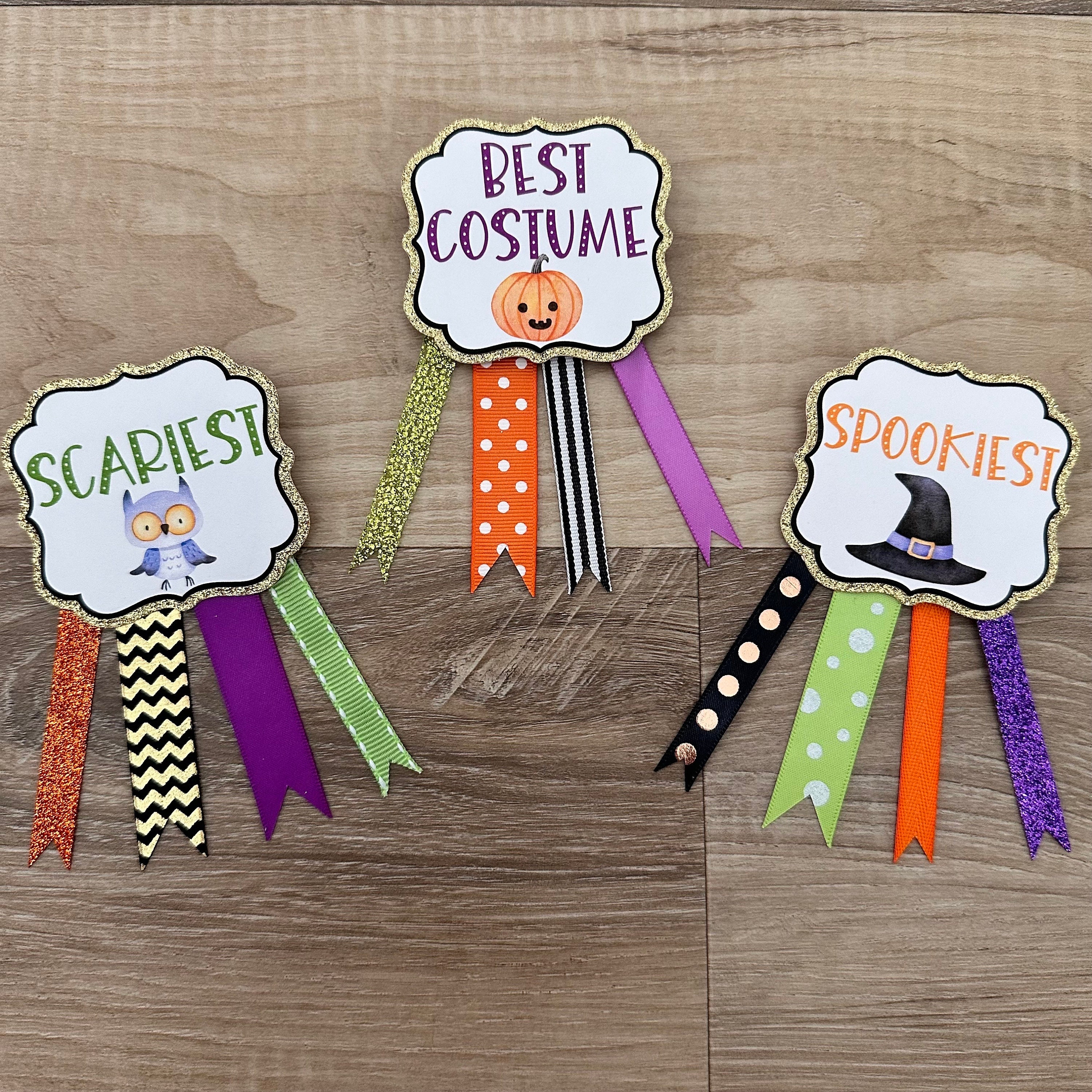 21-Piece Halloween Award Ribbons Set - 1st, 2nd, 3rd Place & Participation Prizes For Party Games