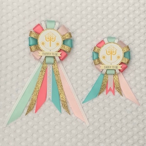 Mommy to be ribbon corsage for baby shower PLUS mini corsage add ons - gender neutral -disney - Disneyland rides - Small World