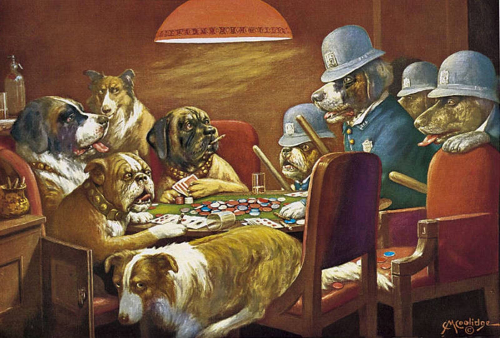 Dogs Playing Poker Series by Cassius Marcellus Coolidge Etsy UK