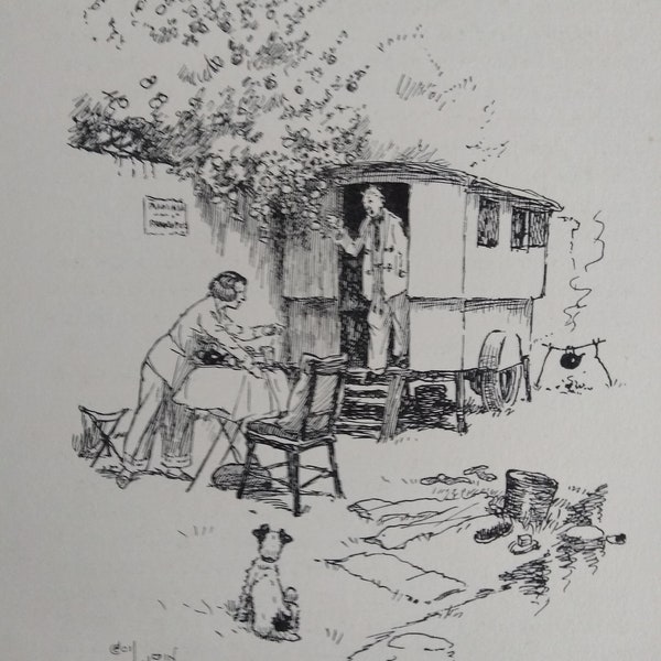 Caravan Holiday. Original Vintage book plate from 1932  illustrated by Cecil Aldin choice of 6  prints