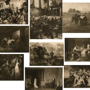 Ex libris del dipinto tratto da The Hundred Best Pictures Antique Photogravure con punta su carta di supporto originale compilata nel 1901 da Charles Letts