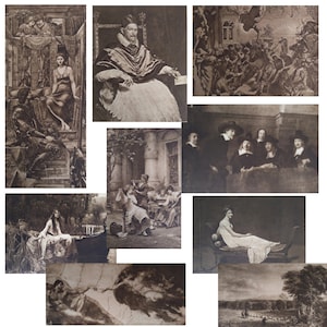 Fotoincisione antica del dipinto tratta da The Hundred Best Pictures capovolta su carta di supporto originale compilata nel 1901 da Charles Letts