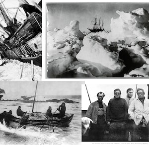 Sir Ernest Shackleton en zijn schip THE ENDURANCE kies uit 8 verschillende fotoprints op A4 of A5 of kies een set van allemaal van 4 x A6-formaat