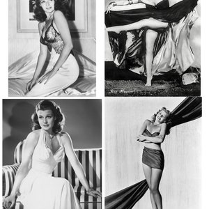 Rita Hayworth - wähle einen Print/Bügelbild/Sticker/4er Set/Kreuzstichkarte, erhältlich in DMC oder ANKER