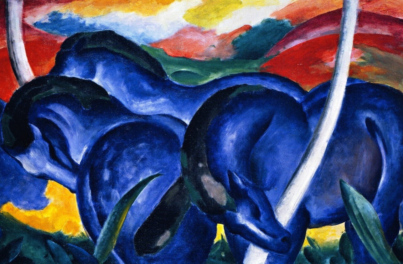 フランツ・マルク「青い馬 Ⅰ」【フレームサイズ 32×26cm】 Large blue Horses | フランツ・マルク Franz Marc | 絵画