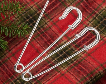 Kilt Pins métal 70mm/ 3" couleur argent, épingle traditionnelle celtique des Highlands écossais / irlandais Tartan pour kilts, châle, écharpe, broche FREEPOST UK