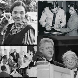 Rosa Parks, civil rights activist -  choose a print/iron on transfer/sticker/set of 4 option/cross stitch chart, available in DMC or ANCHOR