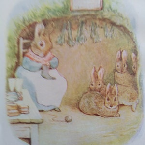 The Tale of Benjamin Bunny original Vintage print  from 1920&#39;s- by Beatrix Potter gorgeous nostalgic artwork