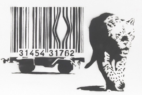 Banksy Anarchist & Mama oder wähle Strichcode Leopard entweder als 