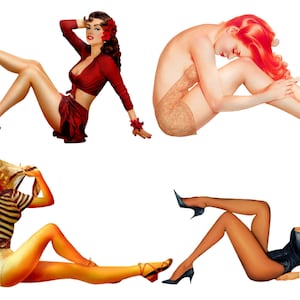 Vintage Pin up girls 40&#39;s/50&#39;s choose a picture & choose it as  a  crosstitch chart/photoprint/iron on transfer/or set of 4 small images