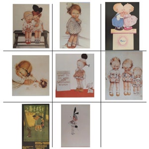 Mabel Lucie Attwell Vintage 1980er Exlibris.Süße Mollige Kinder Schön Gezeichnet.Eine Auswahl von 8 Großen Drucken