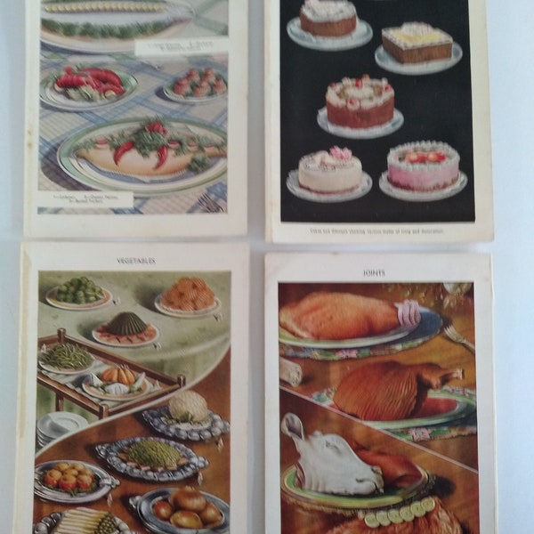 Original vintage bookplates from Mrs Beeton's cookery book published in 1901 Buy individual plates or sets