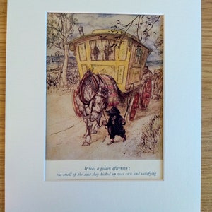 Wind in the Willows characters,. Illustrated by Arthur Rackham. Vintage 1950 bookplates . Choose Mounted or Unmounted choice of 4 prints