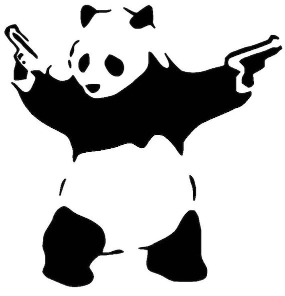 Banksy Panda Photo Print/iron on Transfer/sticker/ Cross Stitch Chart  Available for DMC or ANCHOR Threads - Etsy