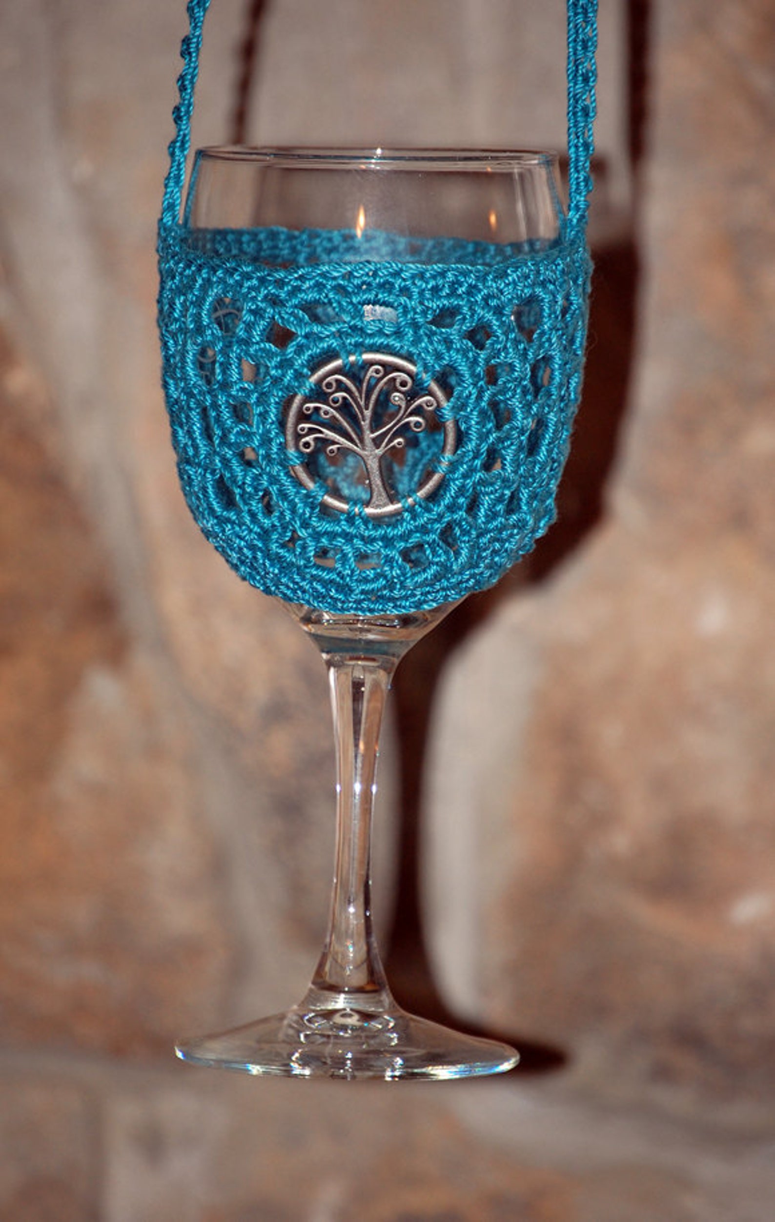 Tree of Life Wine Glass Holder Necklace Wine Tasting Wine Etsy