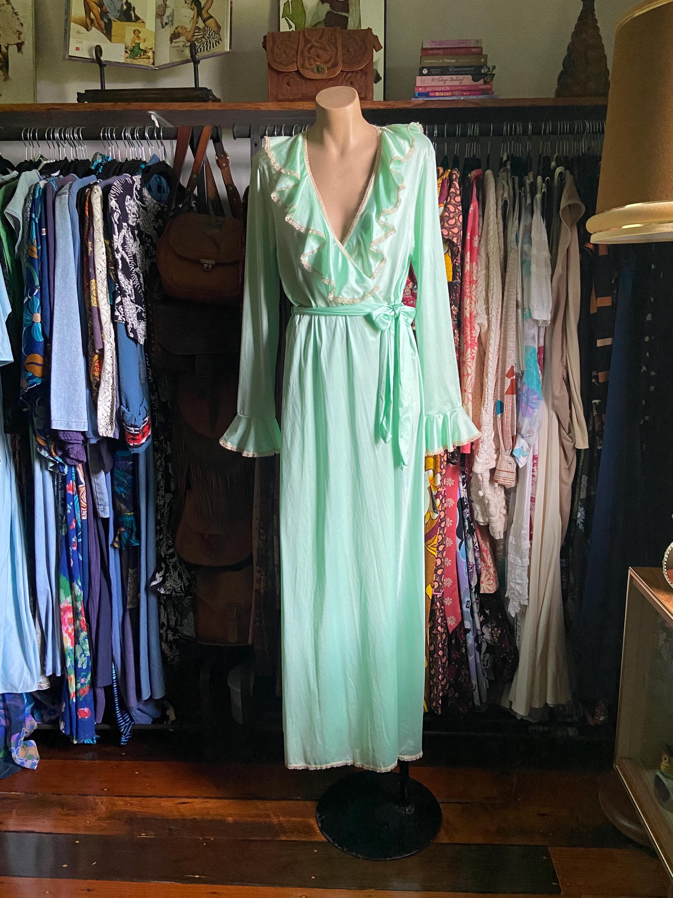 mint green dressing gown Men's Luxury Microfiber Spa Robe