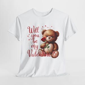 Valentine&#39;s Day Teddy Bear Tee, Unisex T-Shirt Gift, Be My Valentine Shirt, Cute Valentine&#39;s Day Top, Valentino Shirt, t shirts Valentino