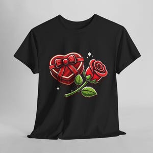 Romantic Heart and Rose T-Shirt - Perfect Valentine&#39;s Day Gift, Unisex Tee, Love Shirt, Valentine&#39;s, Valentino Shirt, t shirts Valentino