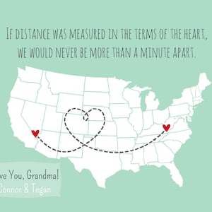 Long Distance Mother's Day Gift For Grandma from Grandkids Mother's Day Gift Oma Mother In Law Gift for Grandparents State Map Mother's Day image 1