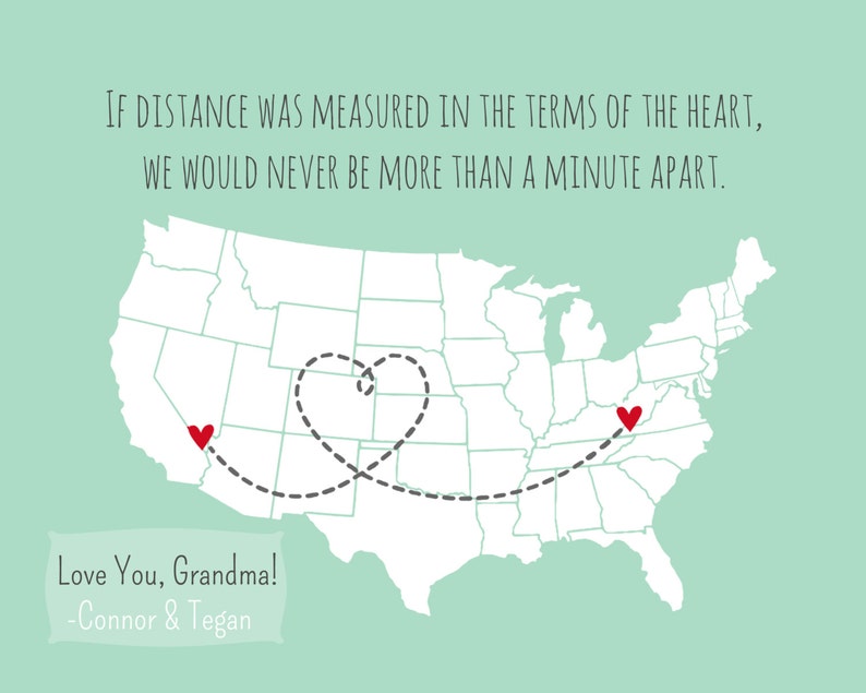 Long Distance Mother's Day Gift For Grandma from Grandkids Mother's Day Gift Oma Mother In Law Gift for Grandparents State Map Mother's Day image 1