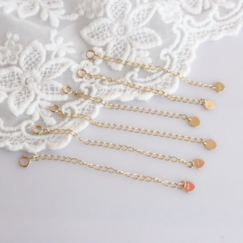 14k Solid Gold Extension Chain for Necklace and Bracelet Etsy