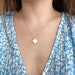 Lucky You pearl white quatrefoil charm 14k solid gold pendant necklace white clover necklace