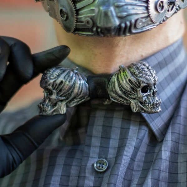 Black Skull Bow Tie - Etsy