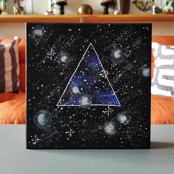 Galaxy Triangle Manifestation Box - Altar box, Jewelry box, Painted box, Law of Attraction