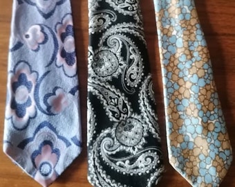 3 Krawatten vintage anni '70 Retro Geschenk Design retrò Paisleymuster originale degli anni '70