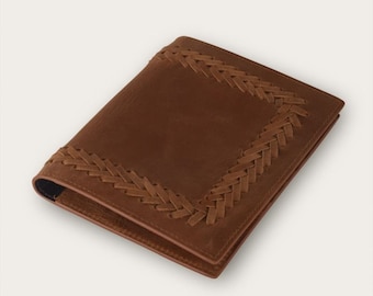 Woven Camel Brown Passport Cover, Passport and ID Holder Combo, Passport Sleeve with Card Holder, Organizer Travel Wallet with Card Slots