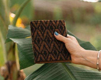 Brown Kilim Passport Cover, Credit Card Organizer, Sturdy Passport Case, Embroidered Travel Wallet, Identification Cover, Document Case