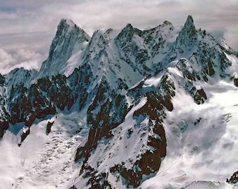 Chamonix Aiguille du Midi Mont Blanc Massif French Alps France Photograph Picture Print