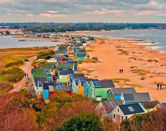 Hengistbury Head Beach Huts Christchurch Bournemouth Dorset England UK Photograph Picture Print