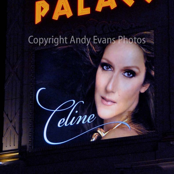 Celine Dion neon show poster Caesars palace hotel Las Vegas Nevada USA America color photo picture photographic art print