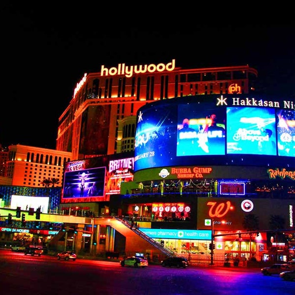 Planet Hollywood Hotel At Night Las Vegas Nevada United States of America USA Photograph Picture Print