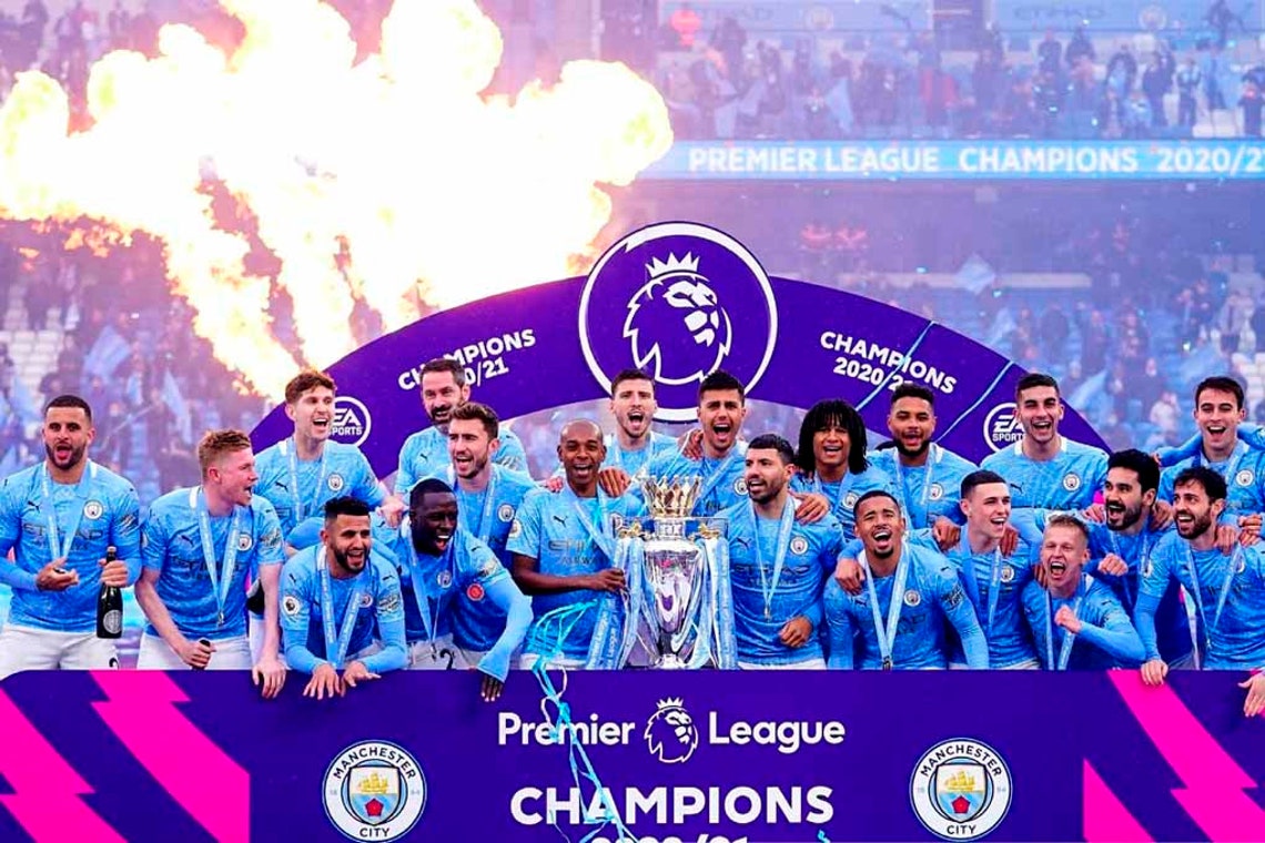 Manchester City FC Premier League Champions Winners 2021 Photograph