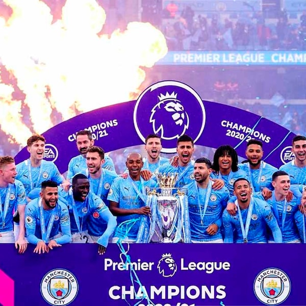 Manchester City FC Premier League Champions Winners 2021 Photograph Picture Print