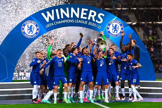 Chelsea Fc Champions League European Cup Winners 21 Etsy New Zealand