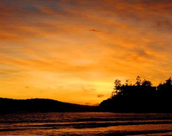 Sunset Long Beach Tofino Vancouver Island Canada Photograph Picture Print