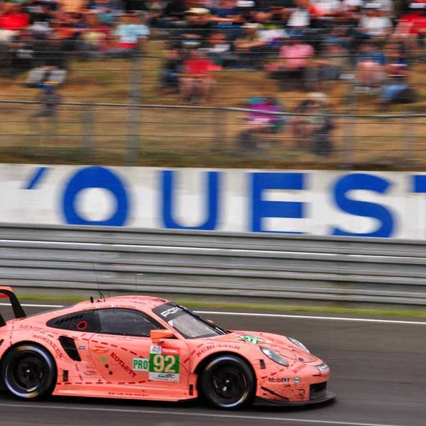 Porsche 911 RSR no92 Pink Pig 24 Hours of Le Mans 2018 Photograph Print