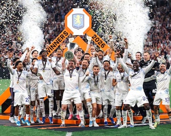 Aston Villa FC UEFA Europa League Cup Winners 2026 Photograph Picture Print