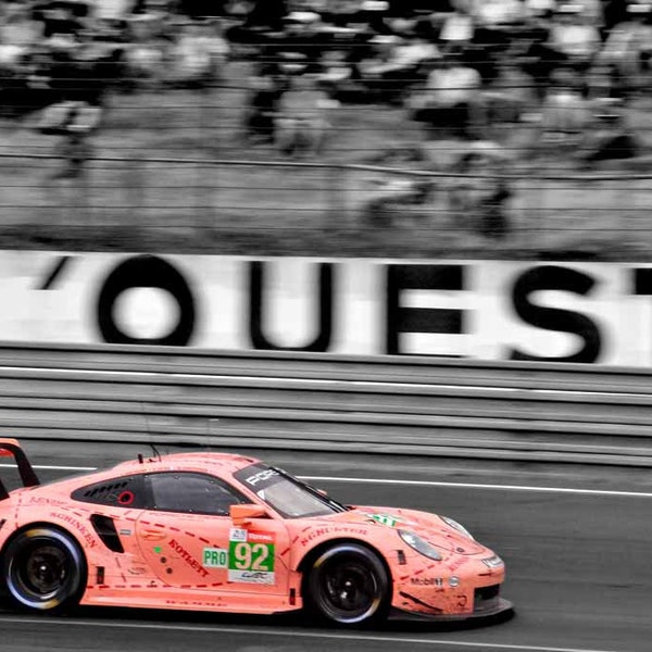 Porsche 911 RSR no92 Pink Pig 24 Hours of Le Mans 2018 Photograph Print