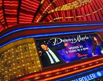 Donny and Marie Osmond Neon Sign Flamingo Hotel Las Vegas America Photograph Picture Print