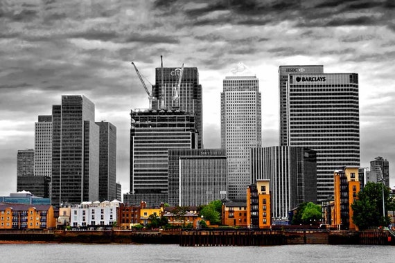 Canary Wharf Skyscrapers Tower Hamlets London Docklands England Photograph Photo