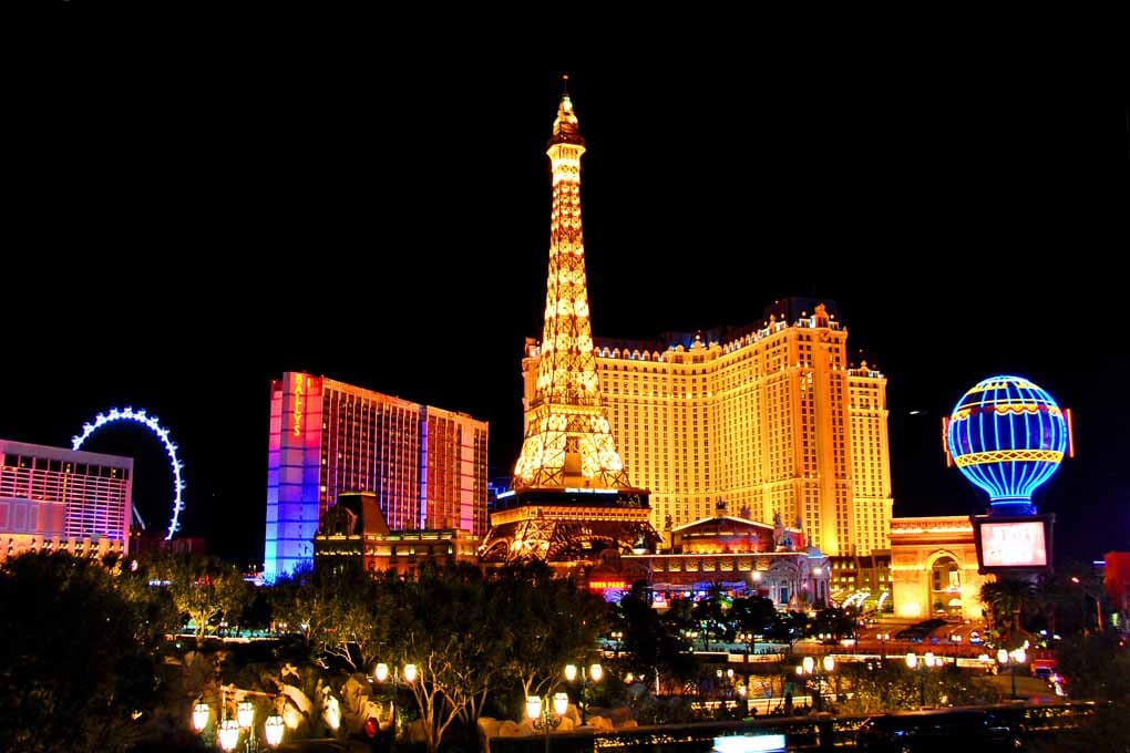 Las Vegas Eiffel Tower at Night Art Print