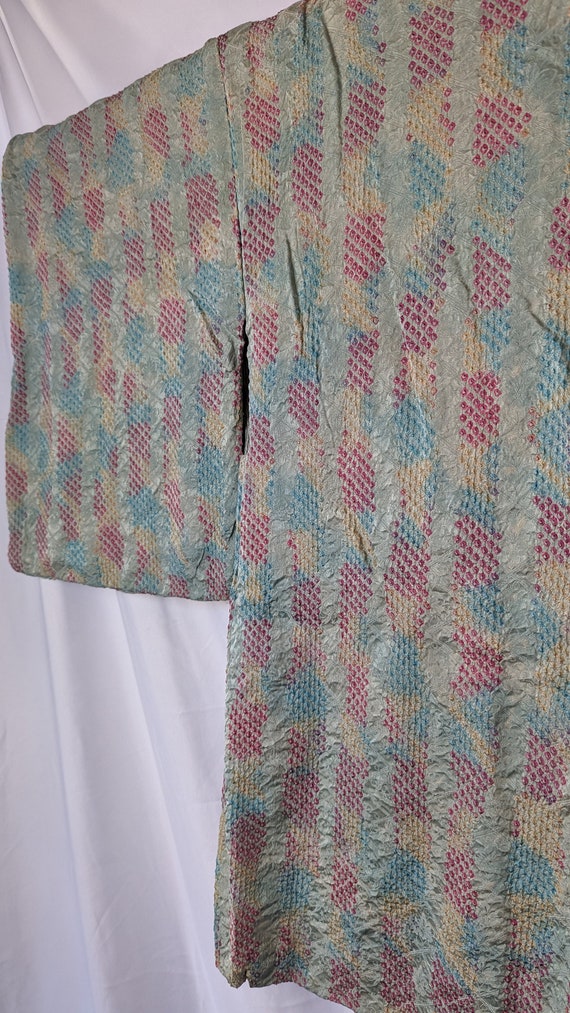 Vintage Japanese kimono (Haori jacket)/ Rainbow/ … - image 5