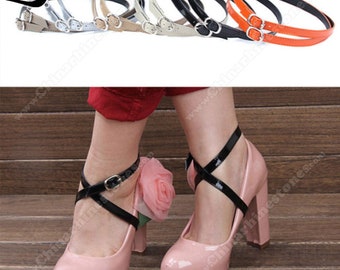 black shoe straps