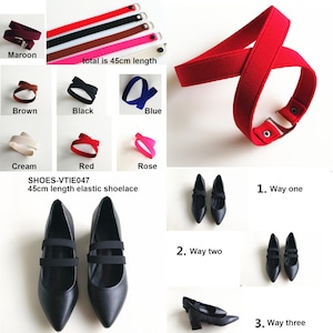 Shoe Straps for Heels, Pumps, Wedges, Flats, & Stilettos , Shoe Accessory Elastic Blue Shoe Straps Shoelaces Adjustable Shoe Band Shoe Lace